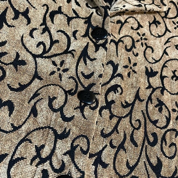 Sag harbor button up knit jacket camel with black design size 10 24-141 - Picture 2 of 9
